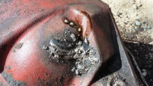 Old weld repair leaking oil