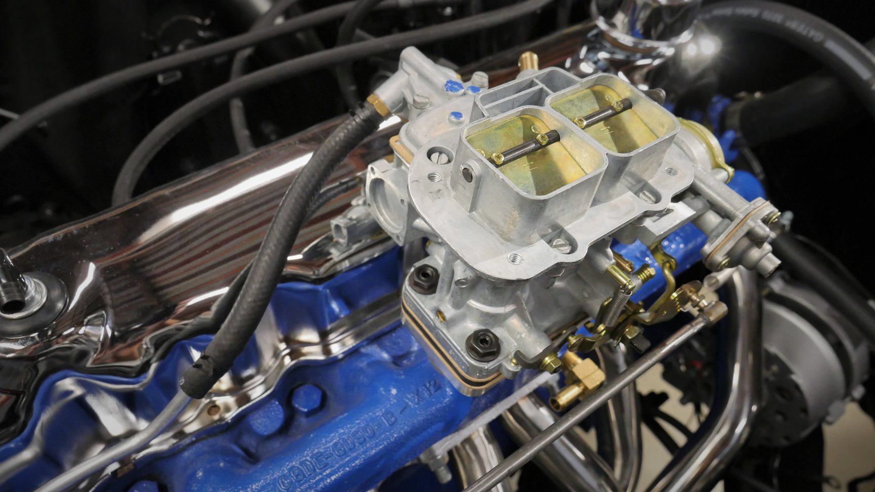 The Weber DVG carb. the engine compartment just needs some final plumbing and wiring.