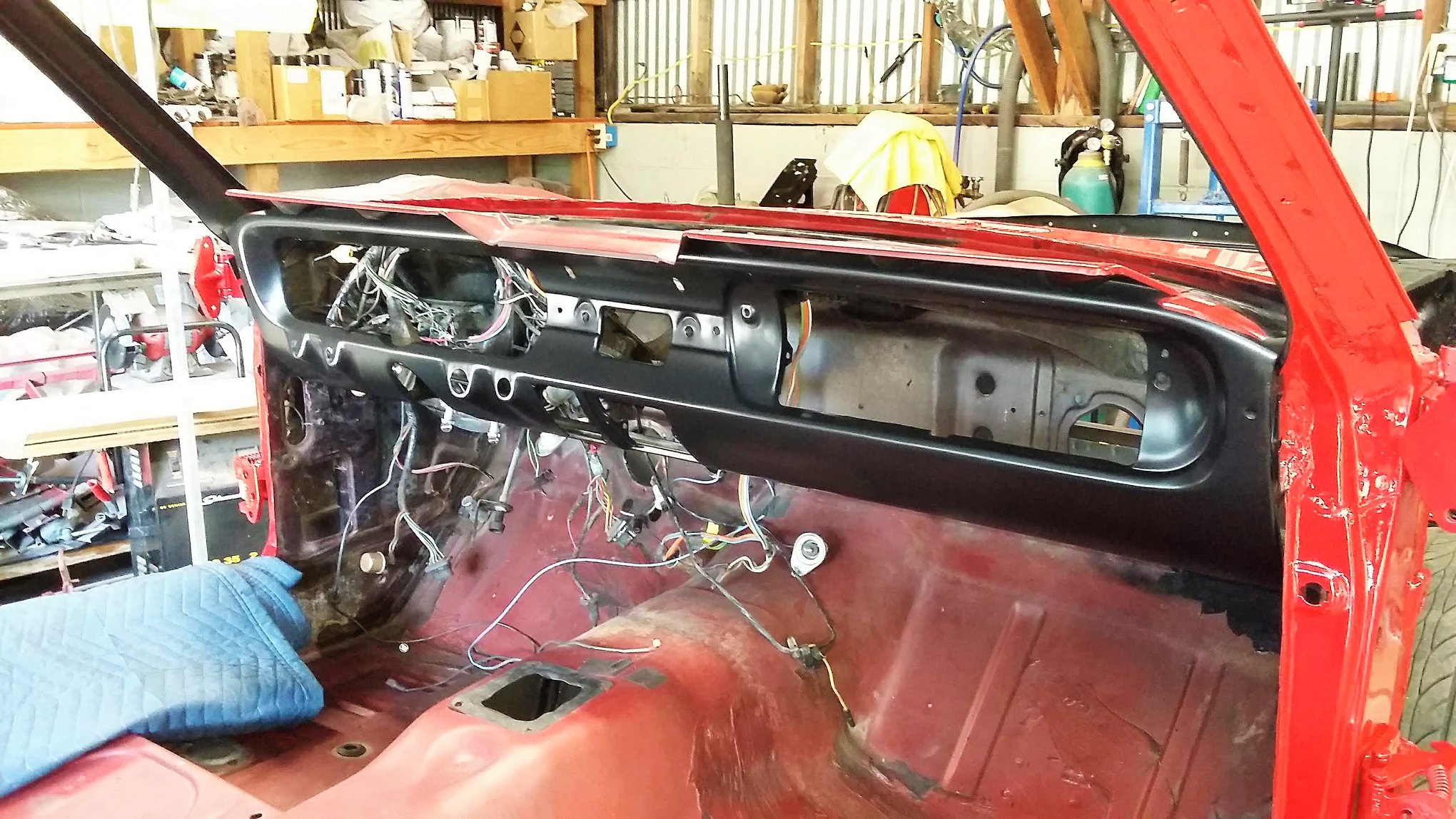 Refinished Mustang dash frame