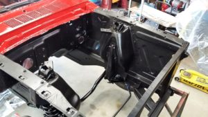 Mustang engine compartment finished in satin black