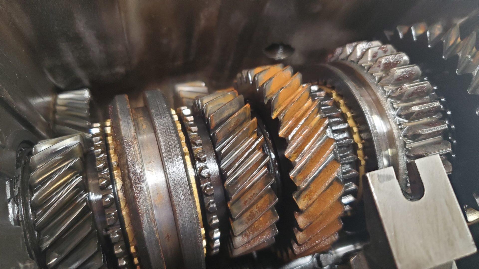 More of the same: What looks like dirt is surface rust on gears.