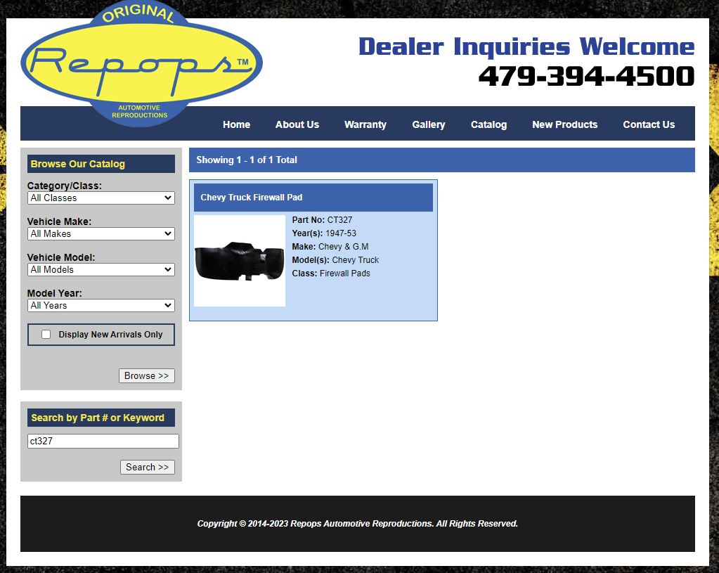 Repops website screen capture of CT327